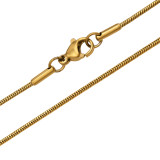 Round Snake 45cm Gold Color - 316L Surgical Grade Stainless Steel Stainless Steel Necklace SD51072