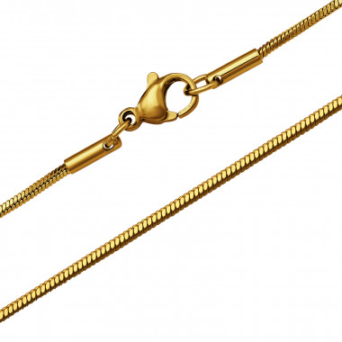 Square Snake 45cm Gold Color - 316L Surgical Grade Stainless Steel Stainless Steel Necklace SD51074