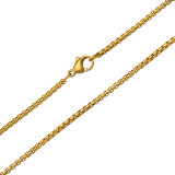 Box Chain Gold Color - 316L Surgical Grade Stainless Steel Stainless Steel Necklace SD51583