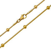 Snake Chain With Station Beads Gold Color - 316L Surgical Grade Stainless Steel Stainless Steel Necklace SD51589 Snake Chain With Station Beads Gold Color - 316L Surgical Grade Stainless Steel Stainless Steel Necklace SD51589