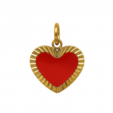 14mm Patterned Heart - 316L Surgical Grade Stainless Steel Steel Pendants SD50481