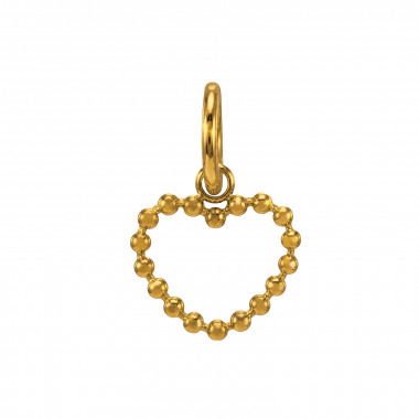 17mm Dots Heart - 316L Surgical Grade Stainless Steel Steel Pendants SD50484