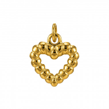 19mm Dots Heart - 316L Surgical Grade Stainless Steel Steel Pendants SD50485