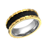 Black and Gold - 316L Surgical Grade Stainless Steel Steel Rings SD22802