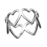 Connected Hearts - 316L Surgical Grade Stainless Steel Steel Rings SD50420