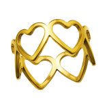 Connected Hearts - 316L Surgical Grade Stainless Steel Steel Rings SD50421