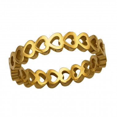 Connected Hearts - 316L Surgical Grade Stainless Steel Steel Rings SD50428