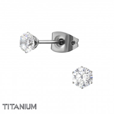 4mm Round - Titanium Titanium Ear Studs SD33178