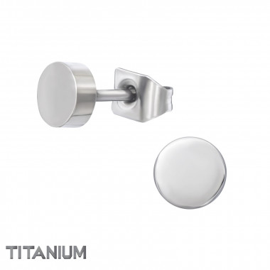 Round - Titanium Titanium Ear Studs SD40286