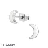 Crescent Moon - Titanium Titanium Ear Studs SD40289