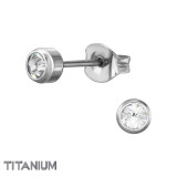 Round - Titanium Titanium Ear Studs SD47401