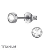 Round - Titanium Titanium Ear Studs SD47402