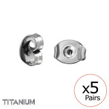 Pack Of 5 Prs Titanium Butterflies - Titanium Titanium Ear Studs SD48375