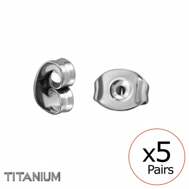 Pack Of 5 Prs Titanium Butterflies - Titanium Titanium Ear Studs SD48375