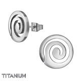 Round Coil - Titanium Titanium Ear Studs SD49884