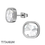 10mm Square - Titanium Titanium Ear Studs SD49886