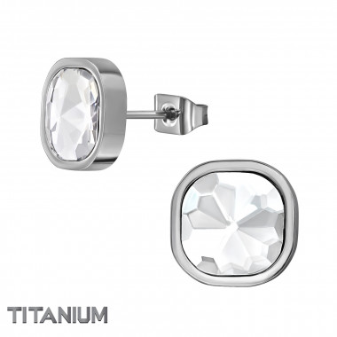 10mm Square - Titanium Titanium Ear Studs SD49886