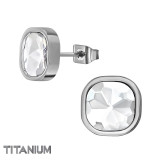 10mm Square - Titanium Titanium Ear Studs SD49886