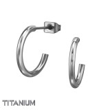 2X15Mm Half Hoop - Titanium Titanium Ear Studs SD49888
