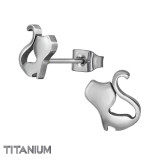 Cat - Titanium Titanium Ear Studs SD49889