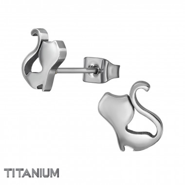 Cat - Titanium Titanium Ear Studs SD49889