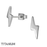 11mm Thunderbolt - Titanium Titanium Ear Studs SD49892