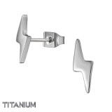 11mm Thunderbolt - Titanium Titanium Ear Studs SD49892