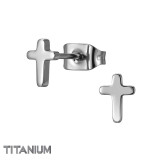 Cross - Titanium Titanium Ear Studs SD50367
