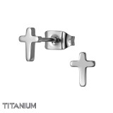 Cross - Titanium Titanium Ear Studs SD50367