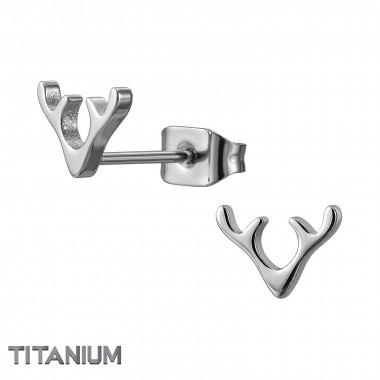 Antler - Titanium Titanium Ear Studs SD50369