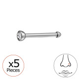 2mm Round (20G) X5 - Titanium Titanium Nose Jewelry SD47762