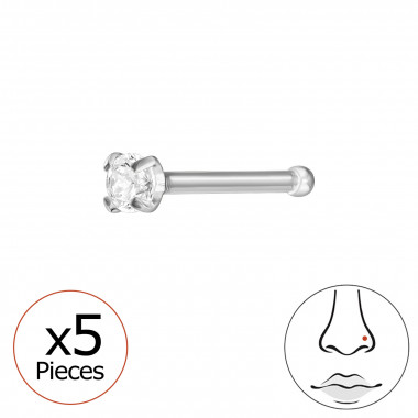 2mm Round (20G) X5 - Titanium Titanium Nose Jewelry SD47772