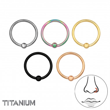 Fixed Ball 0.8Mm (20G) Mix Color - X5 - Titanium Titanium Nose Jewelry SD47774