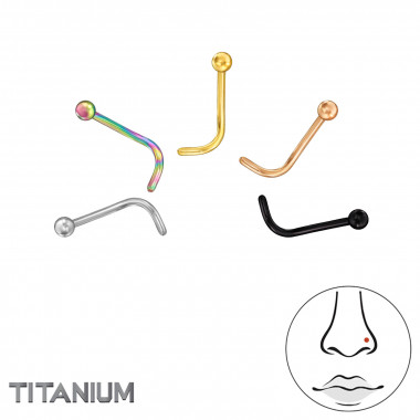 1.6Mm Ball (20G) Mix Color X5 - Titanium Titanium Nose Jewelry SD47780