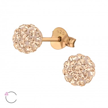 Crystal Ball - 925 Sterling Silver La Crystale Studs SD37113