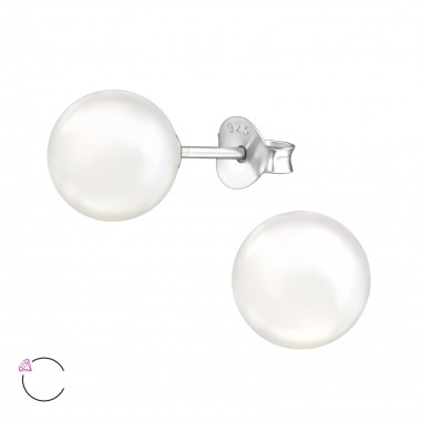 Round 8mm - 925 Sterling Silver La Crystale Studs SD37260