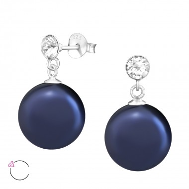 Hanging Round - 925 Sterling Silver La Crystale Studs SD37961
