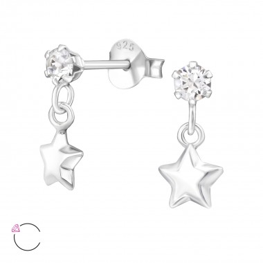 Hanging Star - 925 Sterling Silver La Crystale Studs SD37962