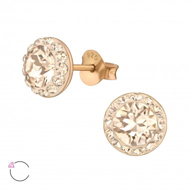 Round - 925 Sterling Silver La Crystale Studs SD38511