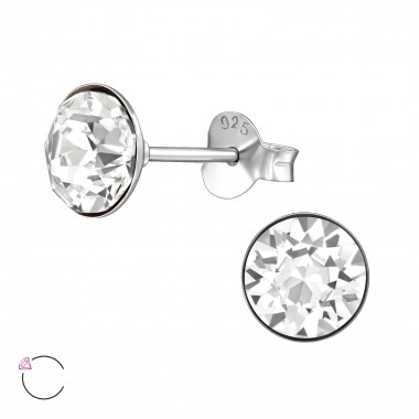 Round - 925 Sterling Silver La Crystale Studs SD39038