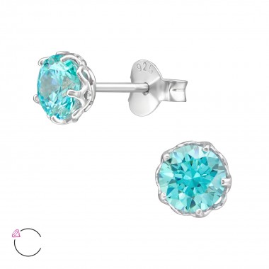 Round - 925 Sterling Silver La Crystale Studs SD39395