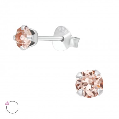 Round 4mm - 925 Sterling Silver La Crystale Studs SD39866