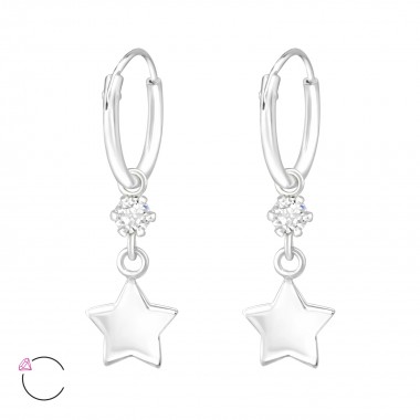 Hanging Star - 925 Sterling Silver La Crystale Earrings SD32861
