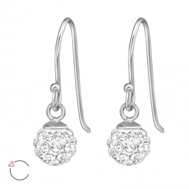 Crystal Ball - 925 Sterling Silver La Crystale Earrings SD39587