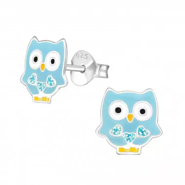Owl - 925 Sterling Silver Kids Ear Studs SD19801