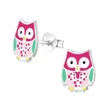 Owl - 925 Sterling Silver Kids Ear Studs SD26317