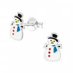 Snowman - 925 Sterling Silver Kids Ear Studs SD3534