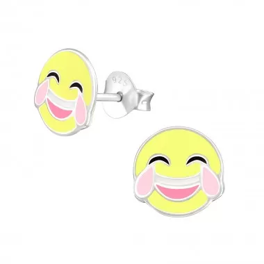 Tears Of Joy Emoji - 925 Sterling Silver Kids Ear Studs SD39570