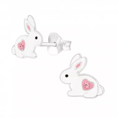 Rabbit - 925 Sterling Silver Kids Ear Studs SD40324