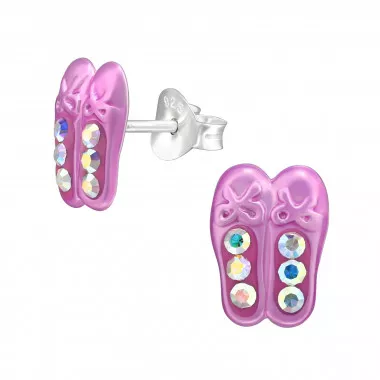 Ballet Shoes - 925 Sterling Silver Kids Ear Studs SD48738